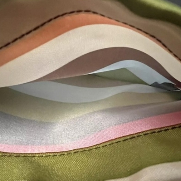 Lot Of 3 Authentic Coach Striped Satin Jewelry Drawstring Dust Pouches - Picture 4 of 5